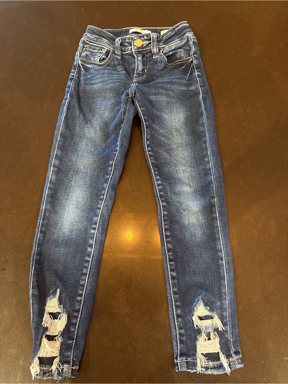 KanCan Girls Dark Blue Distressed Skinny Jeans